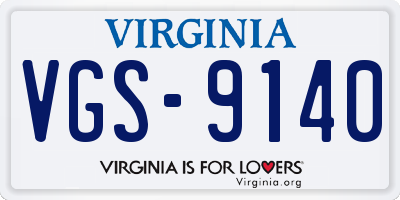 VA license plate VGS9140