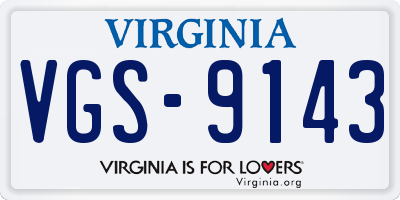 VA license plate VGS9143