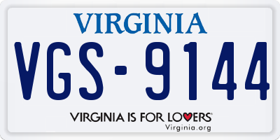 VA license plate VGS9144