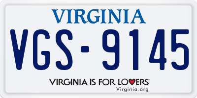 VA license plate VGS9145