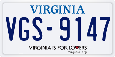 VA license plate VGS9147