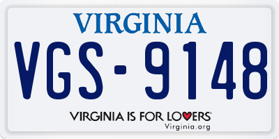 VA license plate VGS9148
