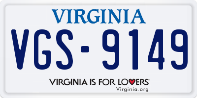 VA license plate VGS9149