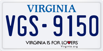 VA license plate VGS9150