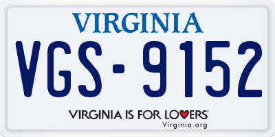 VA license plate VGS9152
