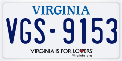 VA license plate VGS9153