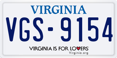 VA license plate VGS9154