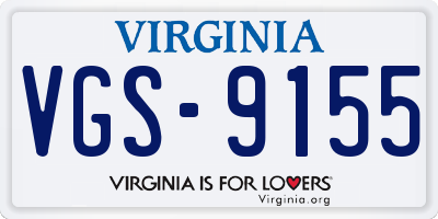 VA license plate VGS9155