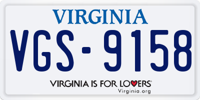 VA license plate VGS9158