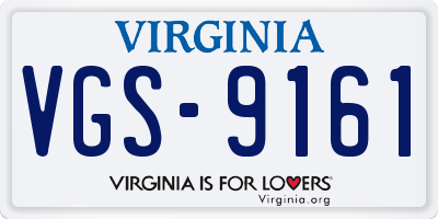 VA license plate VGS9161