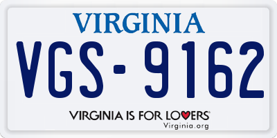 VA license plate VGS9162