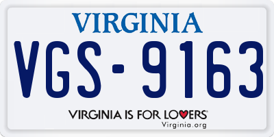 VA license plate VGS9163