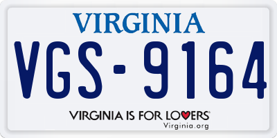 VA license plate VGS9164
