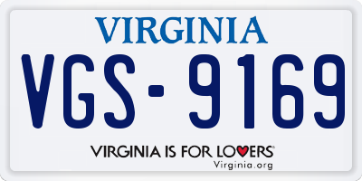 VA license plate VGS9169