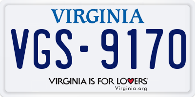 VA license plate VGS9170