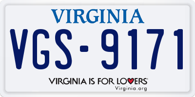 VA license plate VGS9171
