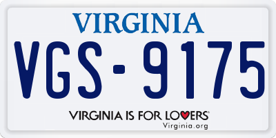 VA license plate VGS9175