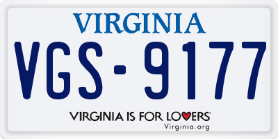 VA license plate VGS9177