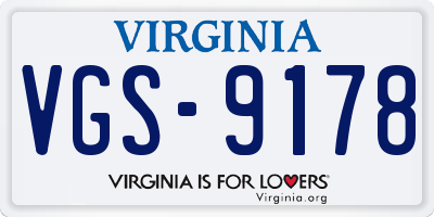 VA license plate VGS9178