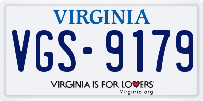 VA license plate VGS9179