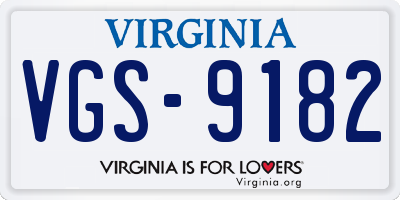 VA license plate VGS9182