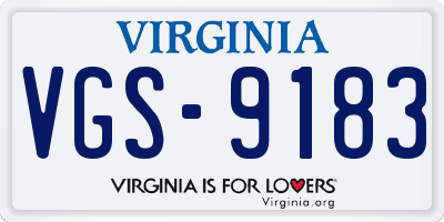 VA license plate VGS9183