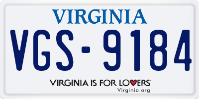 VA license plate VGS9184