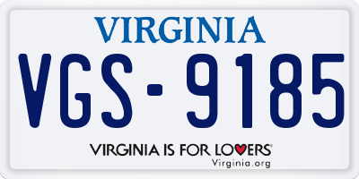 VA license plate VGS9185