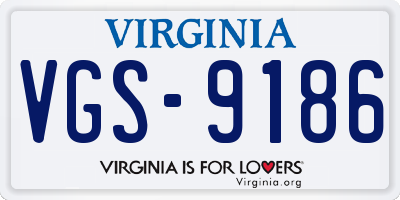 VA license plate VGS9186