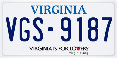 VA license plate VGS9187
