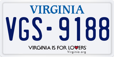 VA license plate VGS9188