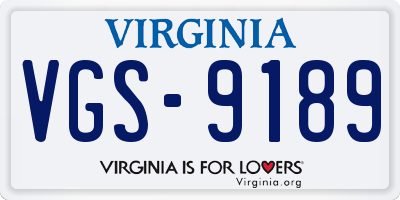 VA license plate VGS9189