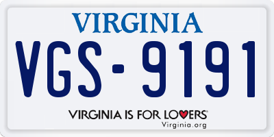 VA license plate VGS9191