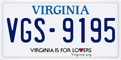 VA license plate VGS9195