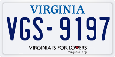 VA license plate VGS9197