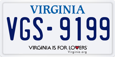 VA license plate VGS9199