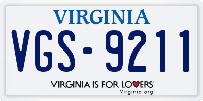 VA license plate VGS9211