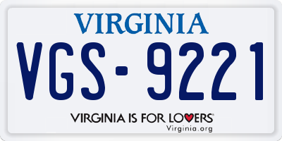 VA license plate VGS9221
