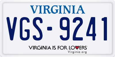VA license plate VGS9241