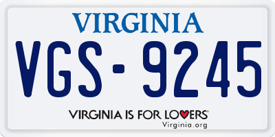 VA license plate VGS9245