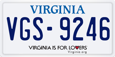 VA license plate VGS9246