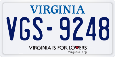VA license plate VGS9248