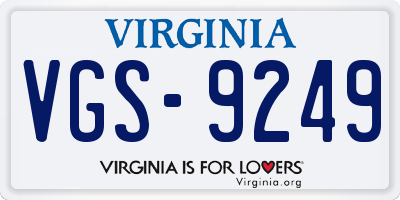 VA license plate VGS9249