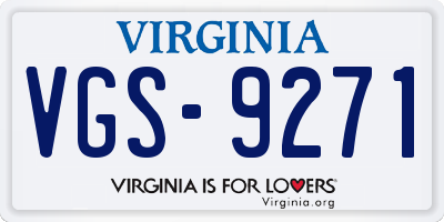 VA license plate VGS9271