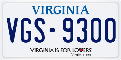 VA license plate VGS9300