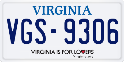 VA license plate VGS9306
