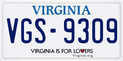 VA license plate VGS9309