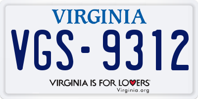 VA license plate VGS9312