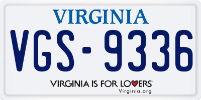 VA license plate VGS9336