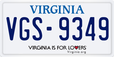 VA license plate VGS9349